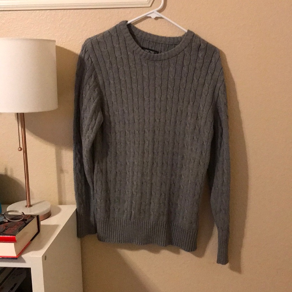 Gray, knit sweater